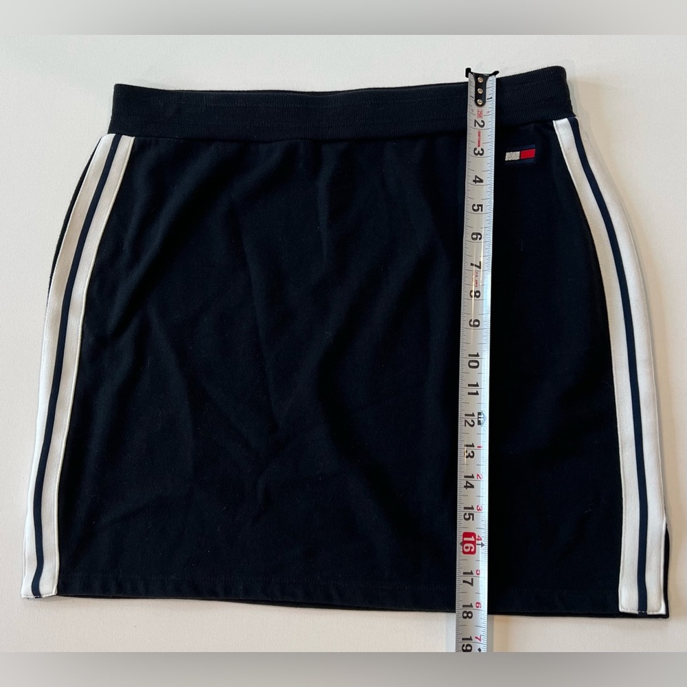 Tommy Hilfiger Sport Women’s French Terry Large Skirt Black White - Picture 4 of 7